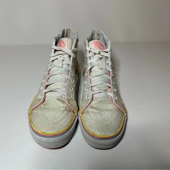 VANS Sk8-Hi Zip Rainbow Unicorn Glitter Sneakers Shoes Toddler Kids Size 3.5. - Picture 6 of 9
